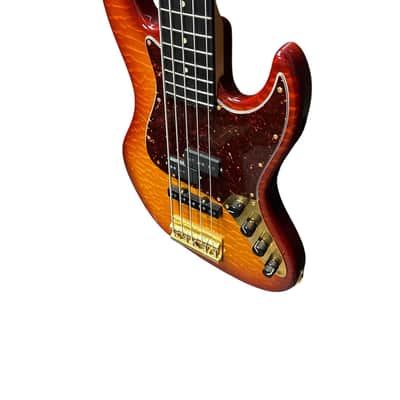 Sadowsky NYC 5 PJ, Honeyburst Flame, Ebony Fingerboard, Very Good Condition image 5