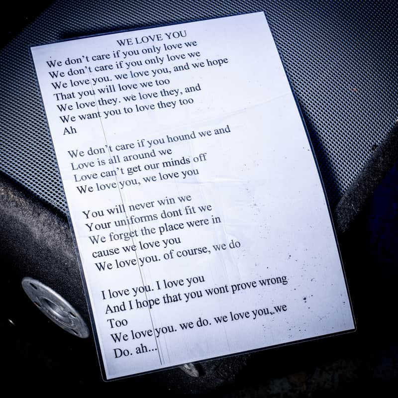 Oasis We Love You A3 Laminated Lyrics 2000s image 1