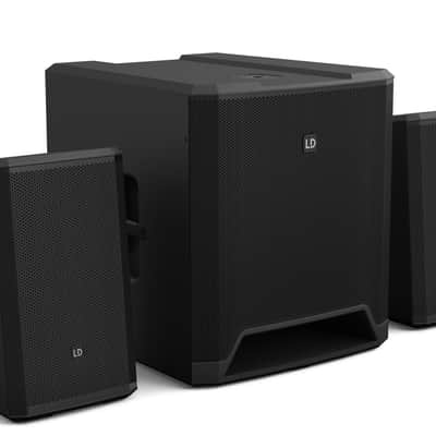 LD Systems DAVE 15 G4X Compact 2.1 Powered PA System With 15" Subwoofer 2060 Watts, Bluetooth Streaming image 1