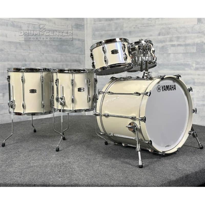 Yamaha Recording Custom 5pc Drum Set 22/10/12/14/16 Polar White image 1