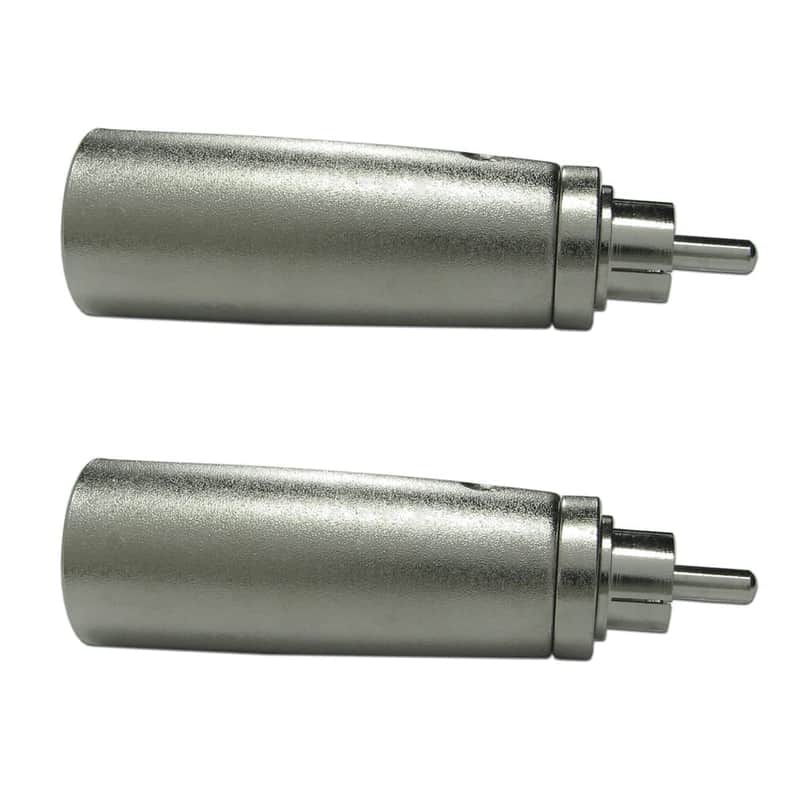 2PACK Metal XLR 3pin Male to RCA Male Adapter Connector image 1