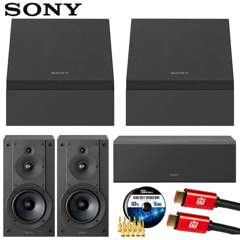 Sony SS-CSEM2 Dolby Atmos Enabled Upfiring Height Speakers, Pair +Sound System Bundle image 1