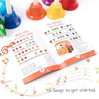 Handbells, Hand Bells Set 8 Note Musical Bells With Colorful Songbook For Toddlers Children Kids Adults School Church Classroom Wedding, By image 4