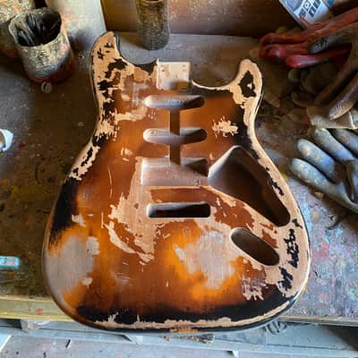 Stratocaster Body - 2 tone Sunburst - Super Heavy Relic - 100% handcrafted in Italy - Alder image 4