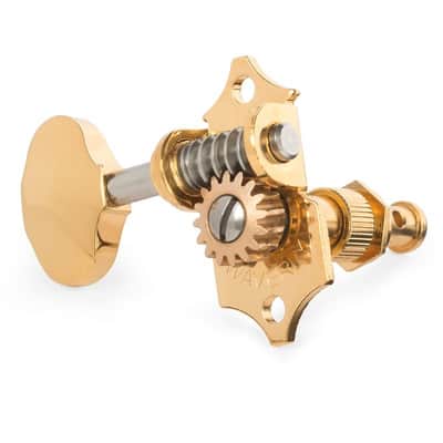 Waverly Guitar Tuners with Butterbean Knobs, for Solid Pegheads, Gold, 3L/3R image 2