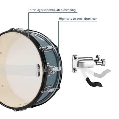 MCH Full Size Adult Drum Set 5-Piece Black with Bass Drum, two Tom Drum, Snare Drum, Floor Tom, 16" Ride Cymbal, 14" Hi-hat Cymbals, Stool, Drum Pedal, Sticks 2020s image 20