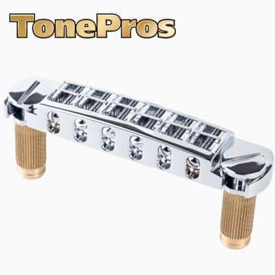 NEW Tonepros AVT2M Wraparound Bridge with METRIC Locking Studs - CHROME image 1