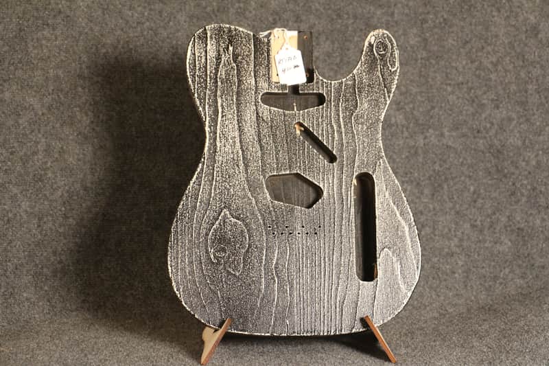 Coop Telecaster Rustic Pine Replacement Body RT177B Black Nitro-Cellulose image 1