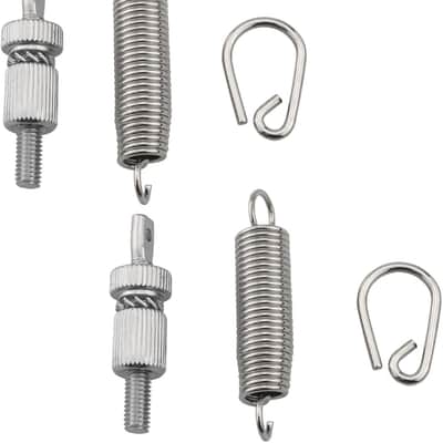 6PCS Pedal Springs for Shelf Drums Silver 2 Piece Springs 2 Piece Hooks 2 Piece Hanger Blocks Bass Drum Pedal Spring Tension Assembly Stainless Steel Spring Percussion Hardware Components image 1