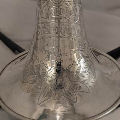 Legendary Vintage 1929 King Liberty 1 Silvertone "Artist Bore" Trumpet .468 – First Year Model! Valve Rebuild by Mark Metzler. Rare as Leprechaun Gold image 7