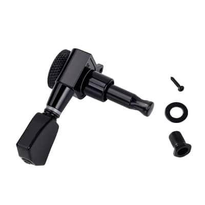 3L3R Guitar Locking Tuning Pegs 16:1 Ratio Sealed Guitar String Tuning Keys Machines 45 Degree Fixing Tag for Les Paul LP SG Electric Acoustic Guitar 6Pcs JT/ZSJXQ-03 Black Tulip Button image 9