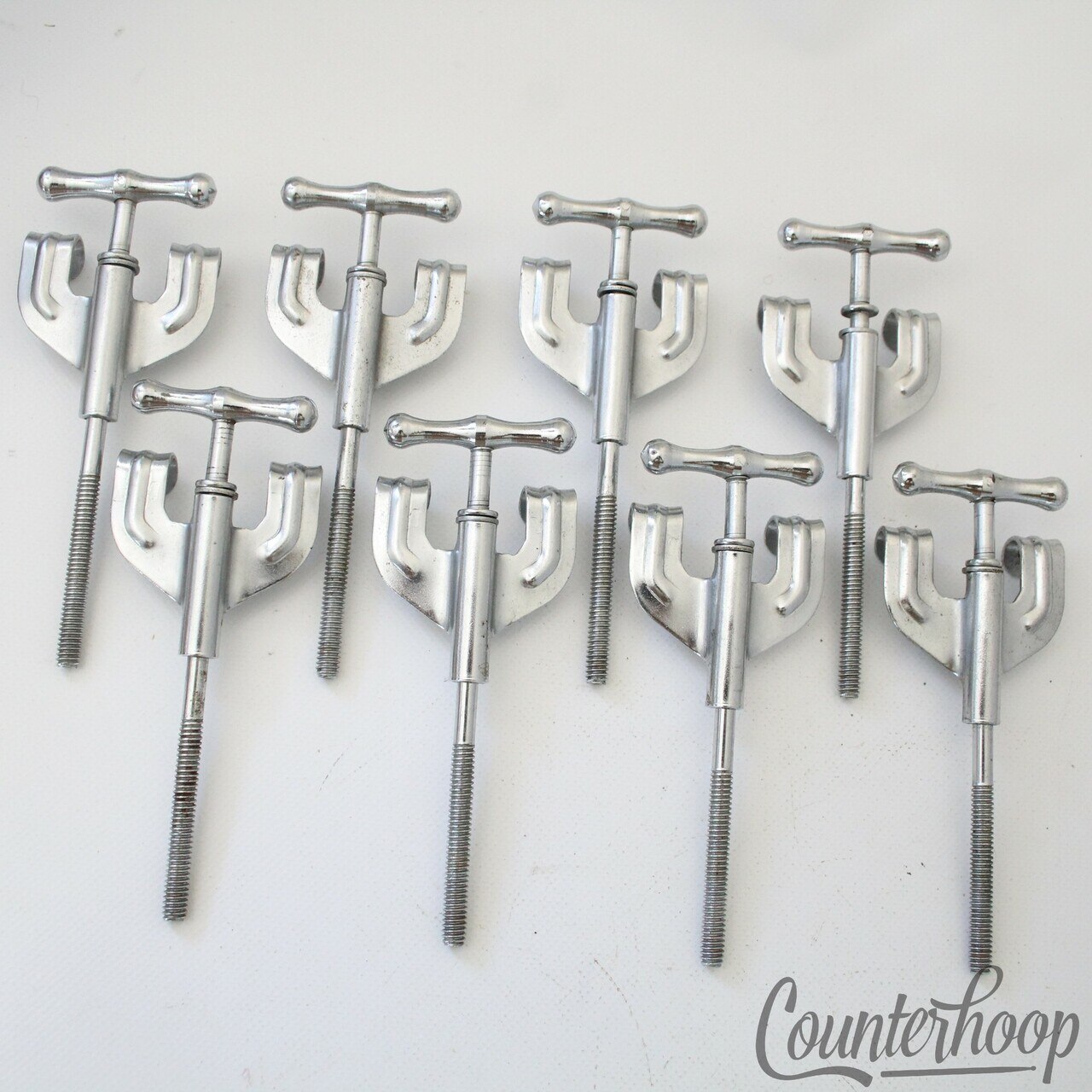Pearl 8x Bow-Tie Bass Drum Tension T-Rods+Claws 4 1/8" Metric Japan Vintage 60s — main photograph