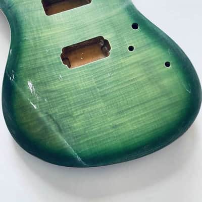 Green Burst Guitar Tiger Maple Top Mahogany Body image 2