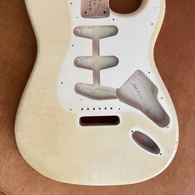 Golden Era Aged Guitars - Olympic White Strat Body image 4