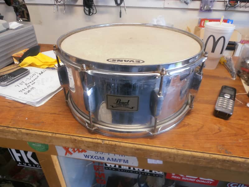pearl  steel snare drum (90's) image 1