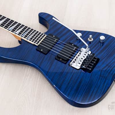 2003 Jackson USA Select Dinky DK1 Trans Blue Flame Top w/ EMG, Floyd Rose & Case image 10