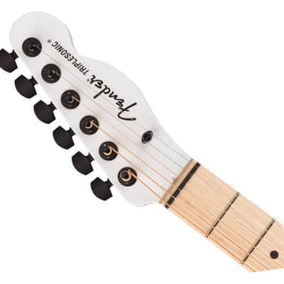 Used Fender Jack White Triplesonic Acoustasonic Tele - Satin Arctic White/Black image 4