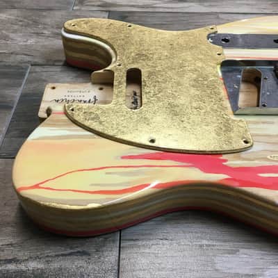 Made to Order - FRANCHIN Mars guitar body Colorful Wood Grain Oil Paint and Metallic Leaf Swamp Ash Telecaster-Tele-T-Style Made in Italy image 6