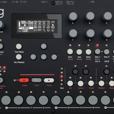 LED Display Upgrade - Elektron Analog Four Heat Keys Rytm Custom (White on Black) Dot Matrix Display