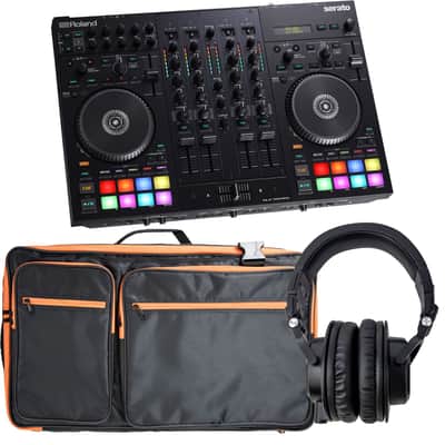 Roland DJ-707M 4-Channel DJ Controller, Accenta ACC-806 Bag, Tascam TH07 Bundle