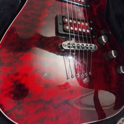 Schecter C-1 Exotic Star, Schecter Super Rock w Matching quilted Bobbins, to real maple carved top image 1