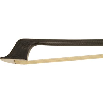 Glasser Bass Bow French Braided Carbon Fiber Round, Fully Lined Ebony Frog, Nickel Wire Grip & Tip image 6