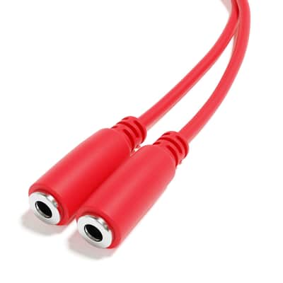 ExcelValley [Red] 5-Pack - Mono Splitter Y Patch Cables - TS 3.5mm 1/8" Eurorack Synth Synthesizer image 5