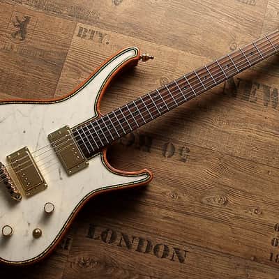 Insane custom shop artwork Zerberus Gorgonized Nemesis genuine Italian White Carrara Marble Top #001 image 5