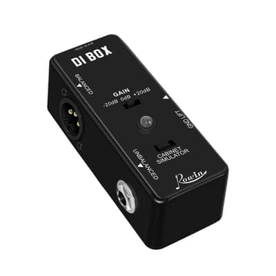 Rowin LEF-331 Active DI Box Pedal – Mini Direct Injection Box with Cabinet Simulator, Gain Control (-20dB to +20dB), Ground Lift, XLR Balanced & 1/4" Unbalanced Outputs, True Bypass, Metal Shell image 5