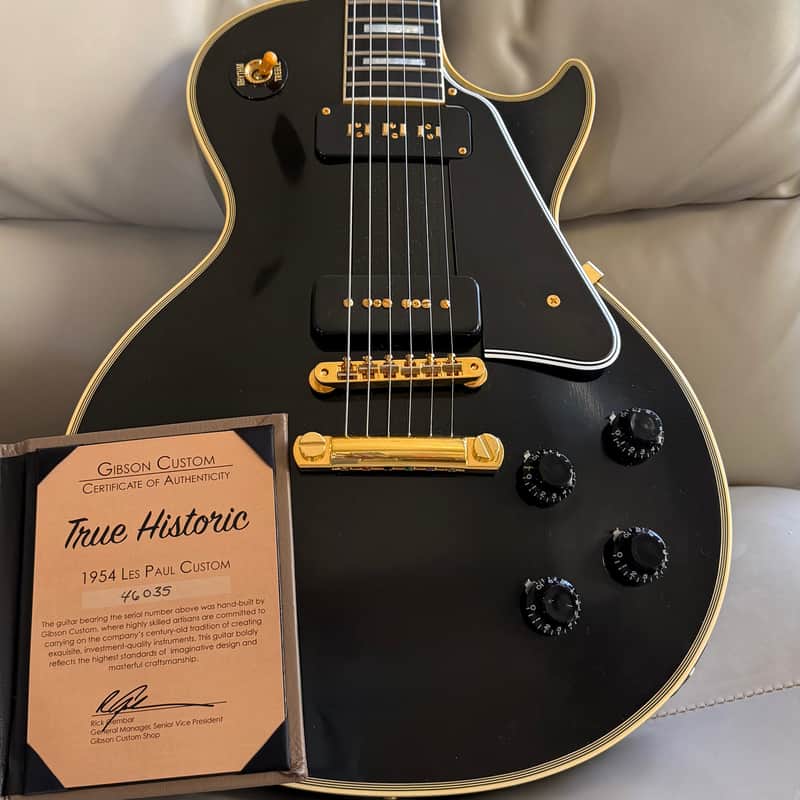 8.46 lb Gibson Custom Shop '54 True Historic Les Paul  2016 - Ebony Black Beauty 1954 Reissue R4
