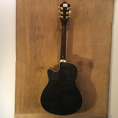Ibanez AEF30E Cutaway Acoustic Electric Guitar Trans Flame Black image 4