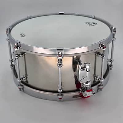 Used Dunnett Stainless Steel Snare Drum 14x6.5 w/Cold Rolled Hoops - Very Good image 3