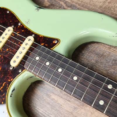 MyDream Partcaster Custom Built - Surf Green over Sunburst Izabella image 11