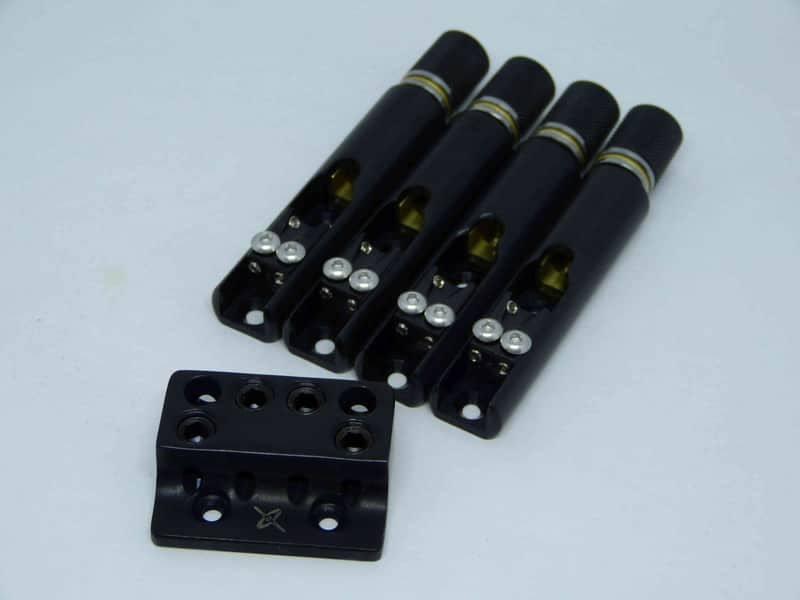 Headless bass bridge 4 strings with individual base for fanned multiscale by Nova Guitar Parts image 1