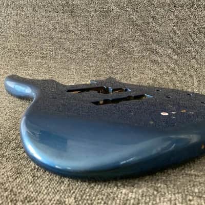 Metallic Blue Basswood 4 String Bass DIY Project Body image 4