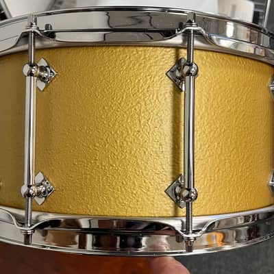 Craviotto 6.5x14" Solid Maple 2017 Prototype Stipplegold Snare Drum image 11