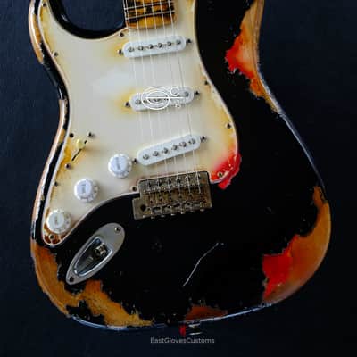 Fender Stratocaster Black Left Handed Heavy Aged Relic image 4