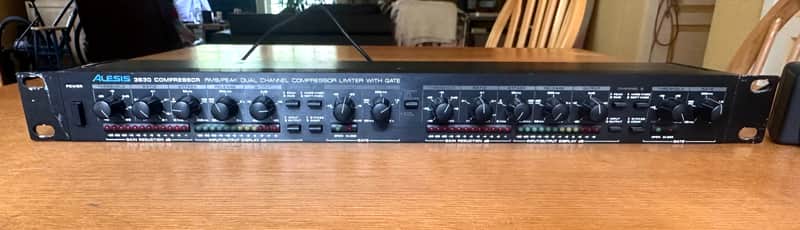 Alesis 3630 Dual-Channel Compressor / Limiter 2001 - with AC adapter plug typeA - Black image 1
