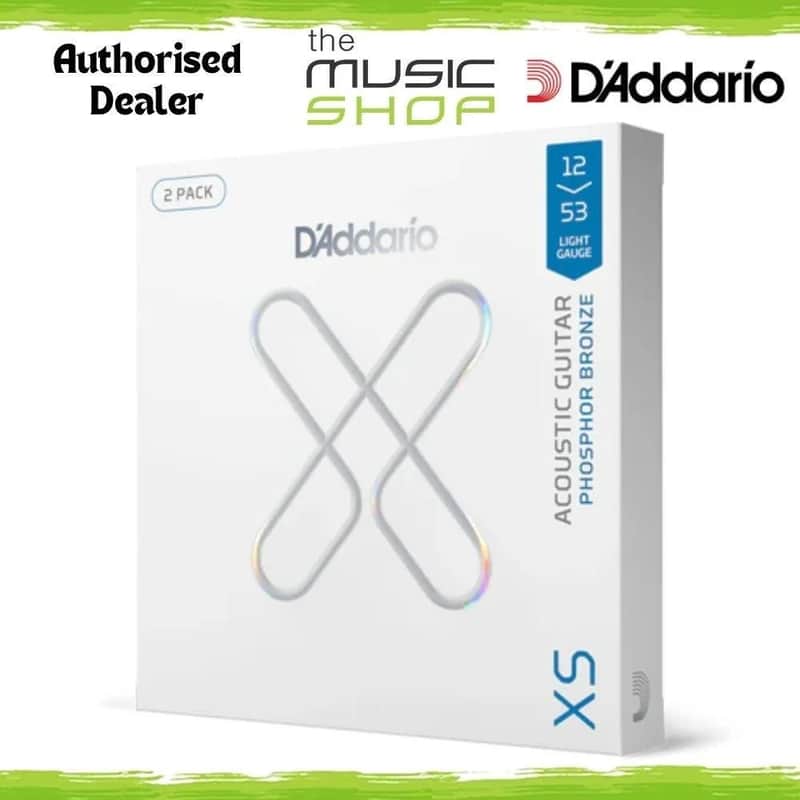2 Pack, D'Addario XS 12-53 Coated Phos Bz Acoustic Guitar Strings - XSAPB1253-2P image 1