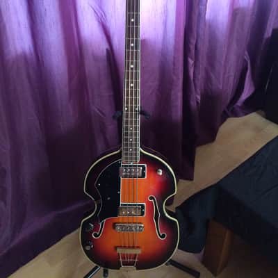 Left Handed Eko 1960s Violin Bass Guitar Sunburst Short Scale Very Rare Headstock! image 7