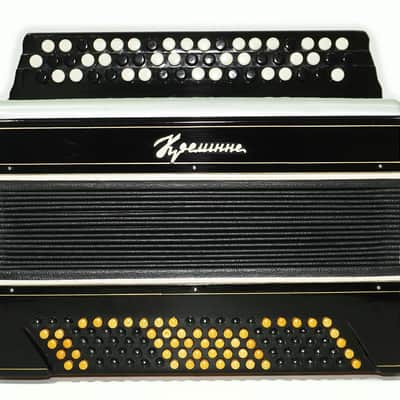 Folk Button Accordion, Lightweight Bayan Kreminne, made in Ukraine, New Straps Case 2275, Beautiful and Rich sound. image 3