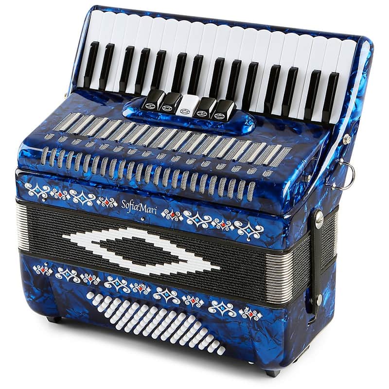 SofiaMari SM 3472 34 Piano 72 Bass Button Accordion Regular Dark Blue Pearl image 1