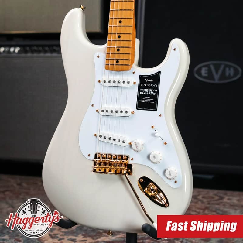 Fender Limited Edition Vintera III Late '50s Stratocaster Electric Guitar - White Blonde with Gig Bag image 1