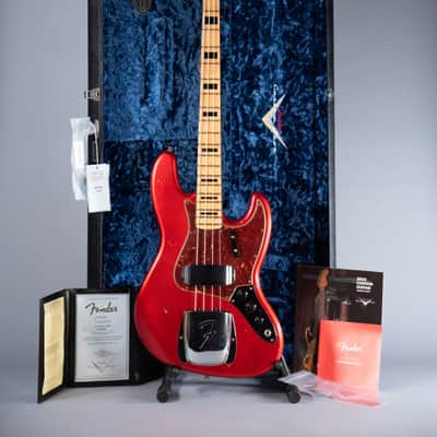 Fender Custom Shop 1968 Jazz Bass Journeyman Relic Mn Aged Candy Apple Red 2022 - Aged Candy Apple Red image 10