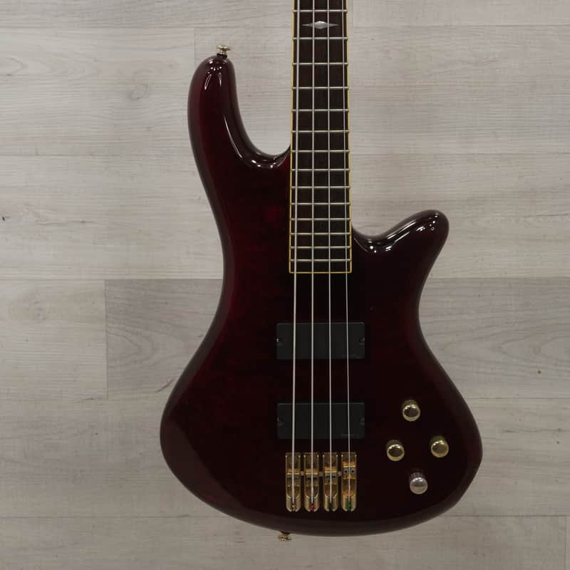 Used Schecter Elite-4 Bass Guitar Red image 1