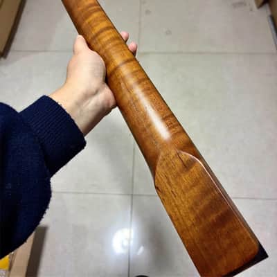 Lock nut Roasted Flame maple 22fret guitar neck Sickle Banana head rosewood Part image 7