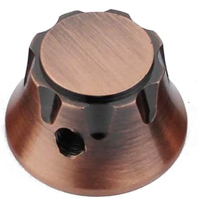 3Pcs Top Hat Guitar Potentiometer Control Knobs 6mm Dia. Shaft Pots - Brass Bell Cap Speed Tone Volume Knob Replacement Parts for Electric Guitar or Precision Bass - bronze image 3