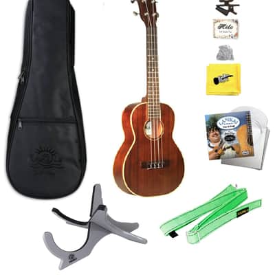 Ohana TK-38 Solid Mahogany Tenor Ukulele with Bag, Tuner, Strings, Stand, More image 1