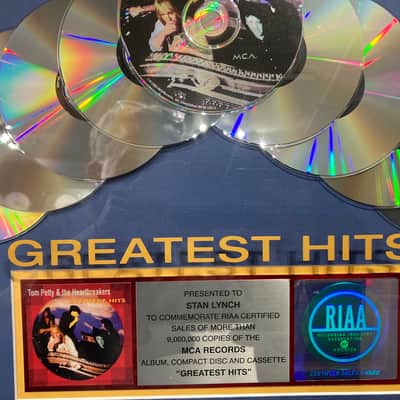 Stan Lynch Tom Petty and The Heartbreakers, RIAA, Greatest Hits, NINE MILLION RECORDS SOLD!! (#30) image 3