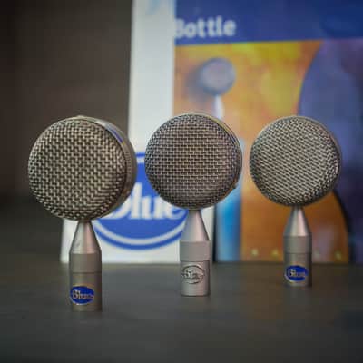 Rare Vintage Early Blue Bottle Tube Condenser Microphone Set image 12